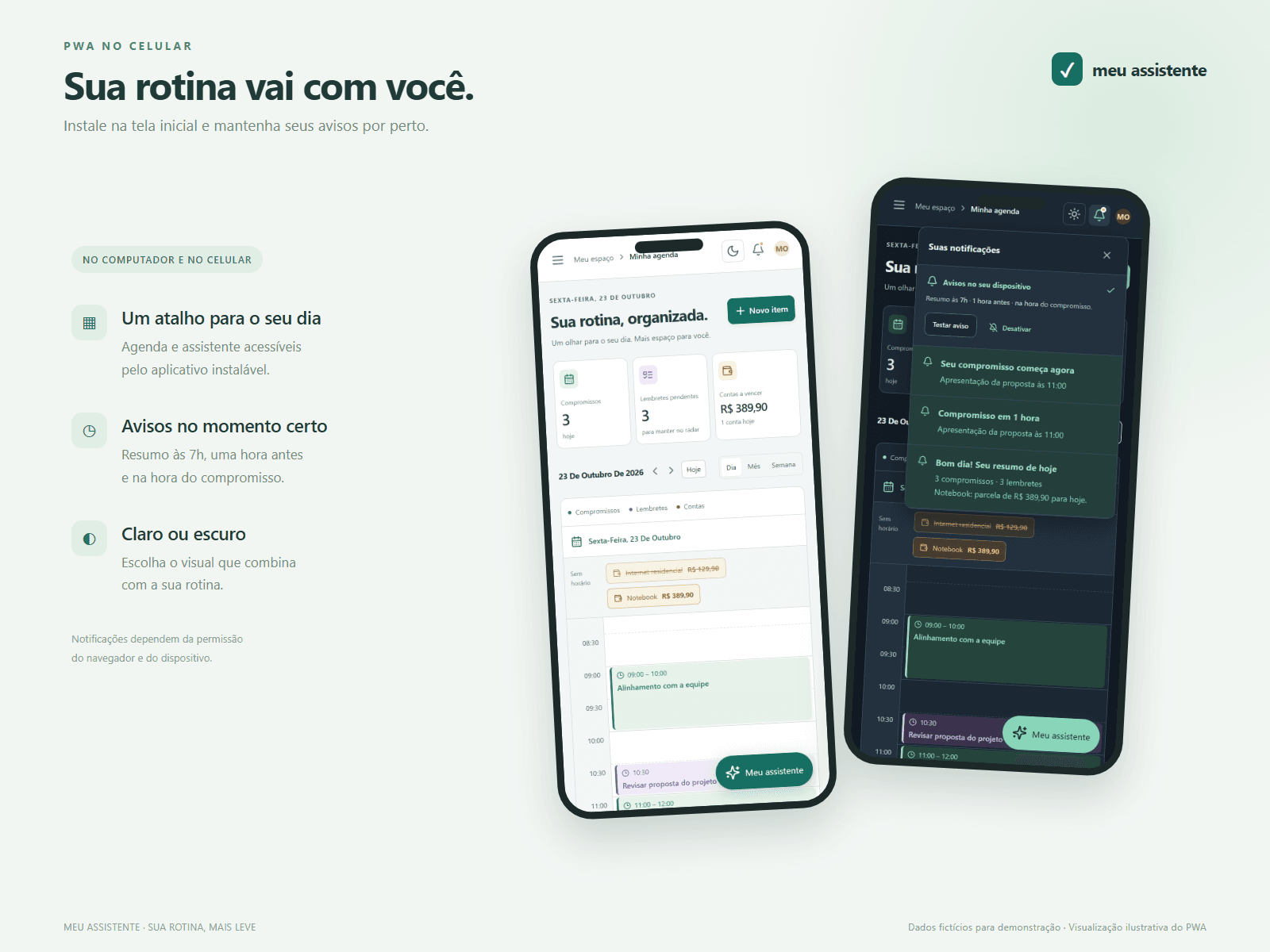 Organização pessoal no celular: notificações, temas e agenda